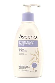 aveeno stress relief lotion with lavender calms and restores