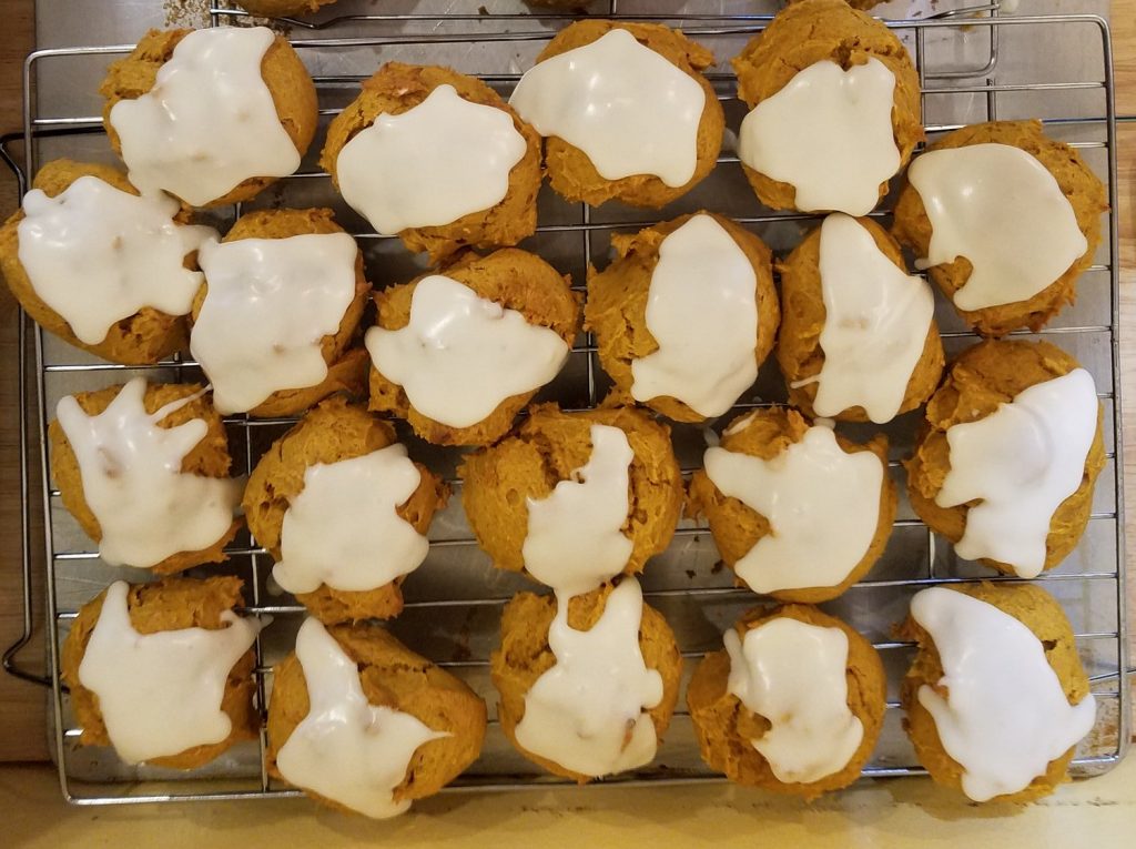 old fashioned soft pumpkin cookies with icing