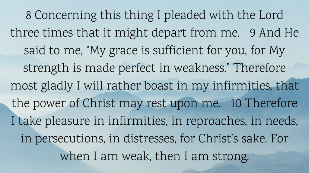 verse 2 Corinthians 12:8-10