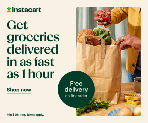 instacart image. Get groceries delivered in as fast as 1 hour. 